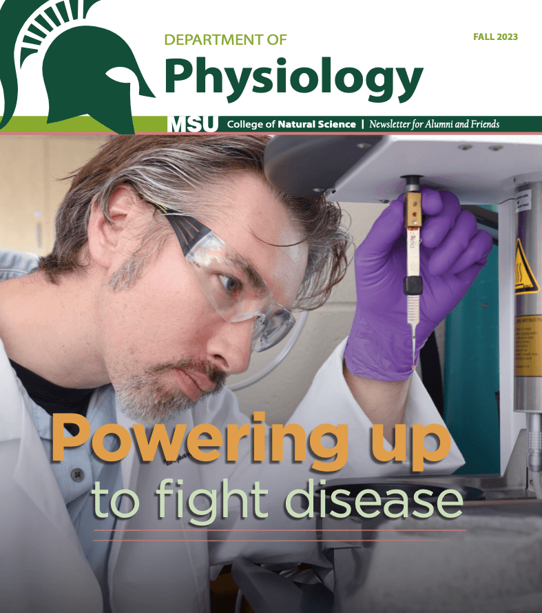Photo of printed newsletter cover for Physiology